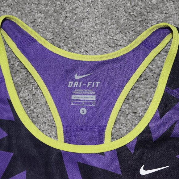 Nike Women’s Tank Top Racerback Size Small Purple Yellow Black - Picture 2 of 5
